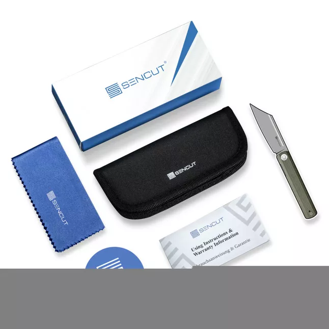 Ніж складаний туристичний Sencut Praktisk, (9.1 см) 9Cr18MoV / Micarta темно-зелений — Photo 7