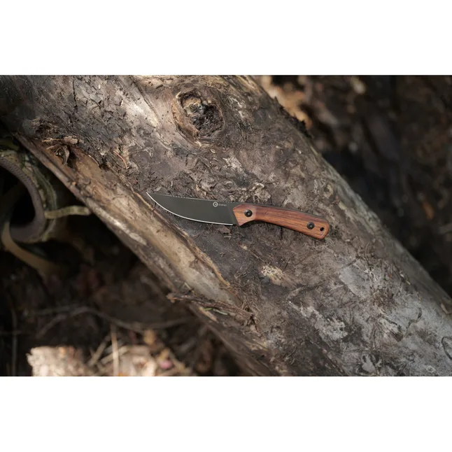 Нож фиксированный туристический Civivi Carveth (9,1 см) AEB-L / Wood дерево с чехлом — Photo 13