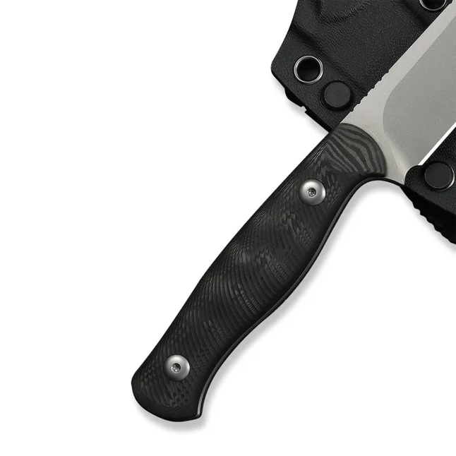 Нож фиксированный туристический Weknife Notchline, (8.7 см) CPM S35VN / Carbon Fiber черный с чехлом — Photo 5