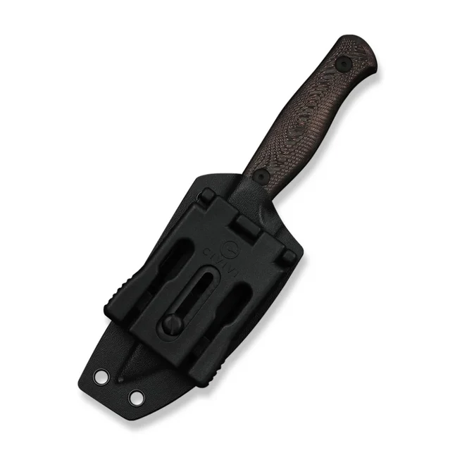 Нож фиксированный туристический Weknife Notchline, (8.7 см) CPM S35VN / Carbon Fiber медный с чехлом — Photo 7