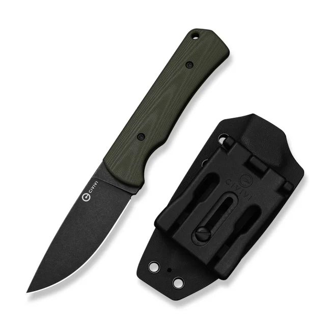 Ніж з чохлом фіксований туристичний Civivi Jencks (9 см) 14C28N / G10 зелений