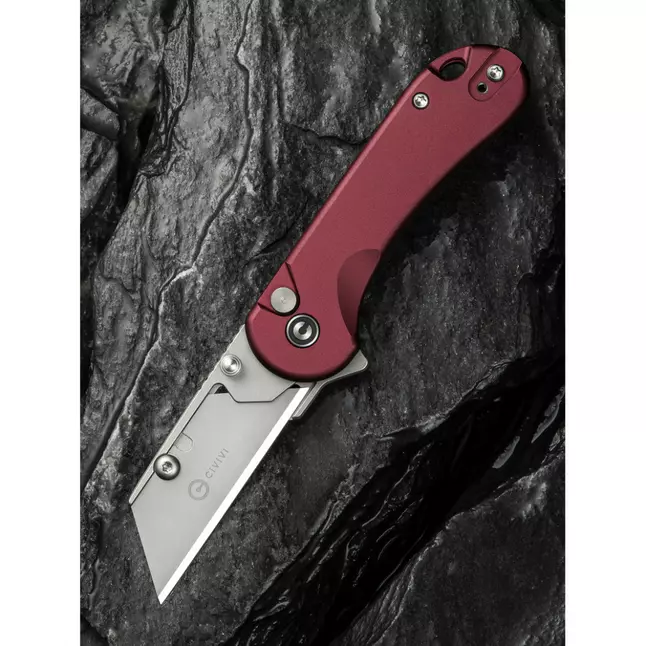 Ніж трапеція складаний кишеньковий Civivi Elementum Utility, (5.8 см) 6Cr13 / Aluminum червоний — Photo 10