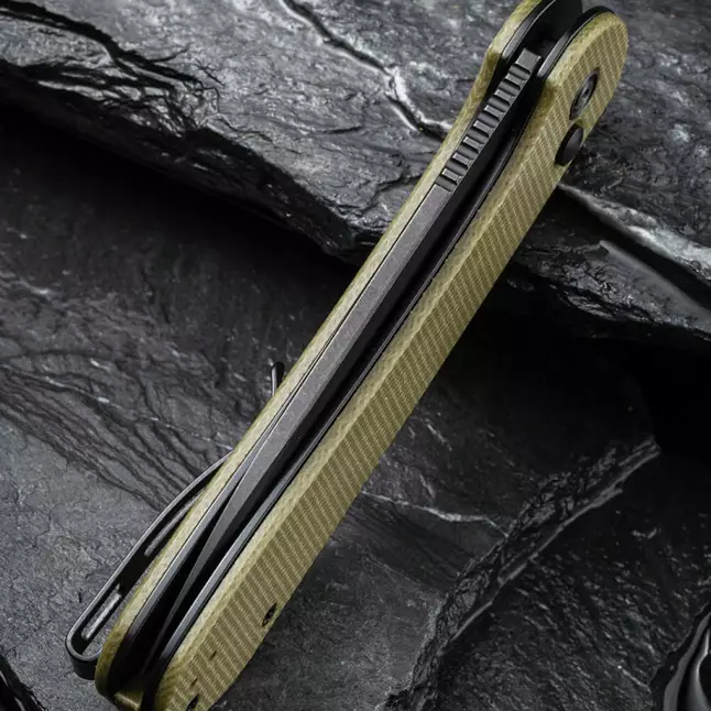 Ніж складаний туристичний Civivi Elementum Pocket, (8.9 см) 14C28N / Micarta оливковий — Photo 6