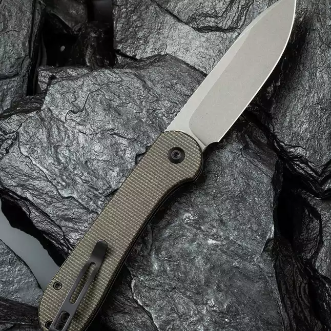 Ніж складаний туристичний Civivi Elementum Pocket, (8.9 см) 14C28N / Micarta сірий — Photo 1