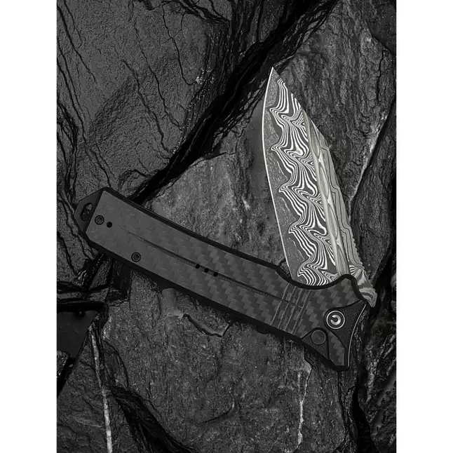 Нож складной туристический Civivi Neurohaptic, (9.5 см) Damascus / Carbon Fiber &amp; G10 — Photo 11
