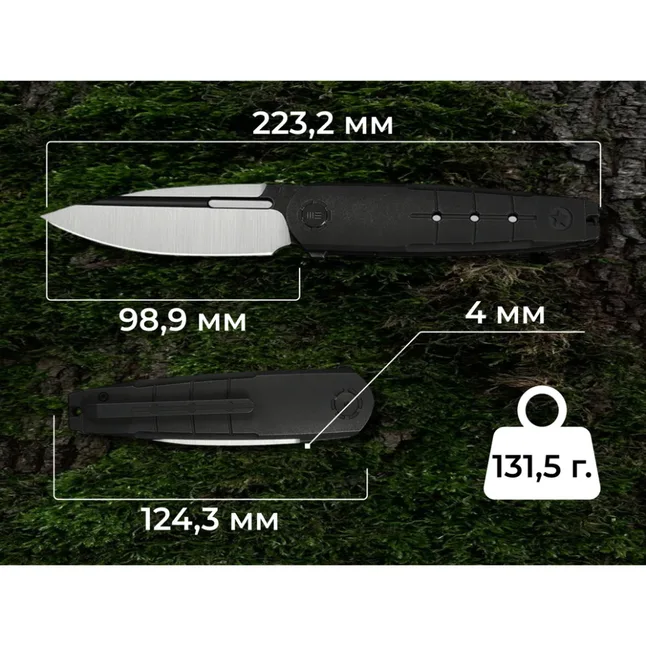 Ніж складаний туристичний Weknife Hull (9.9 см) Bohler M390 / Titanium чорний — Photo 12