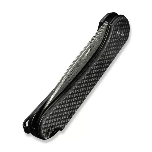 Ніж складаний кишеньковий Civivi Elementum Slip Joint, (7.5 см) Damascus / Carbon Fiber сірий — Photo 5