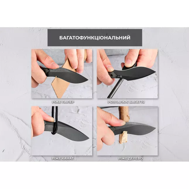 Ніж фіксований тактичний Civivi Vaquita II, (8.1 см) Nitro-V / Micarta чорний — Photo 10