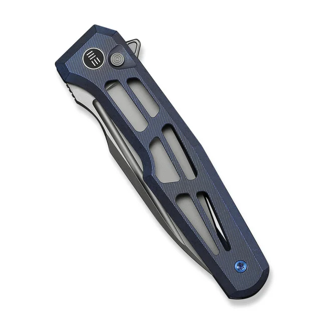 Нож складной туристический Weknife Dressytak (8.6 см) Bohler M390 / Titanium синий — Photo 3