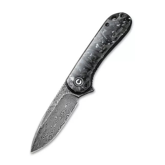 Нож складной карманный Civivi Elementum, (7.5 см) Damascus / Carbon Fiber