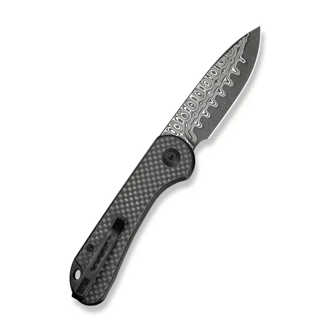 Ніж складаний кишеньковий Civivi Elementum Slip Joint, (7.5 см) Damascus / Carbon Fiber сірий — Photo 1