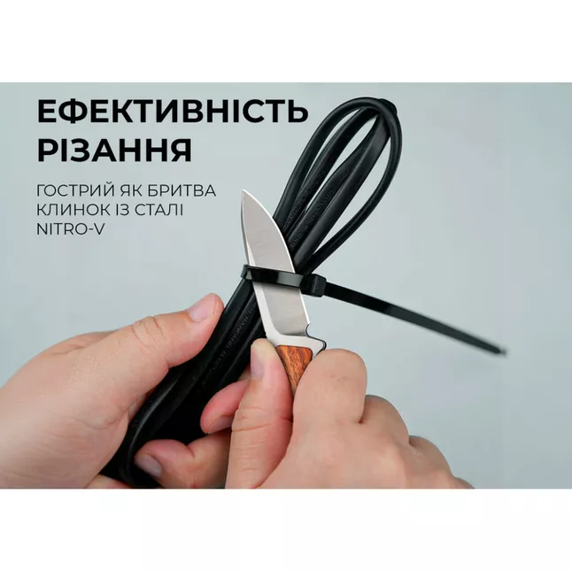 Нож фиксированный тактический Civivi Mini Elementum, (5.7 см) Nitro-V / Guibourtia Wood — Photo 11