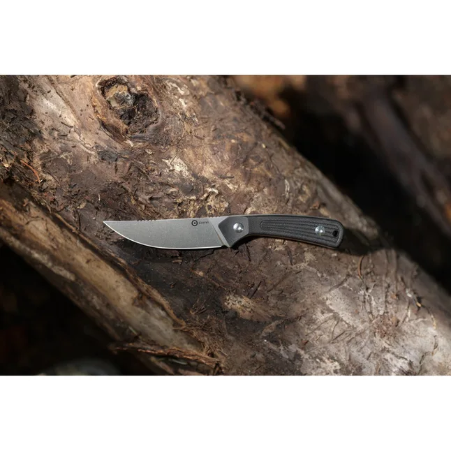 Нож фиксированный туристический Civivi Carveth (9,1 см) AEB-L / G10 черный с чехлом — Photo 10