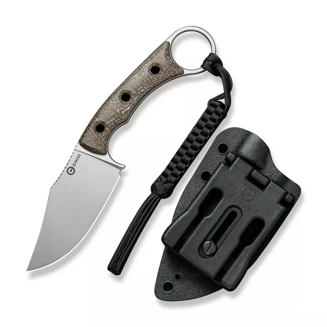 Ніж фіксований тактичний Civivi Midwatch, (8.6 см) N690 / Micarta коричневий