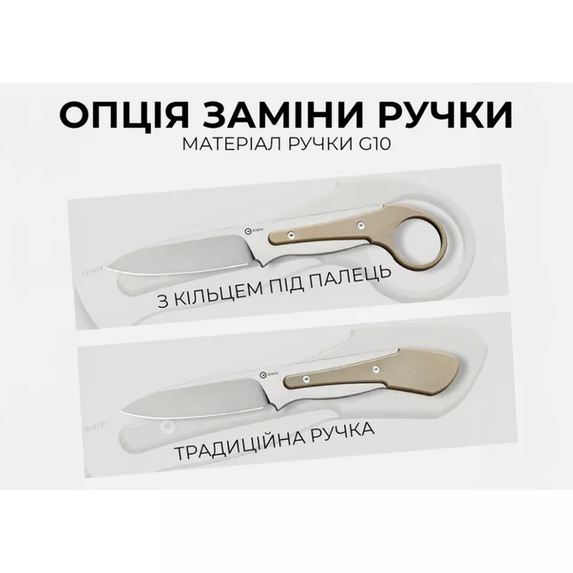 Ніж фіксований тактичний Civivi Varius, (9.5 см) D2 / G10 коричневий — Photo 10