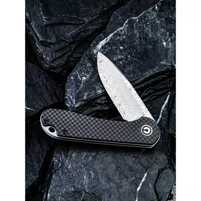 Ніж складаний кишеньковий Civivi Elementum, (7.5 см) Damascus / Carbon Fiber &amp; G10 — Photo 9