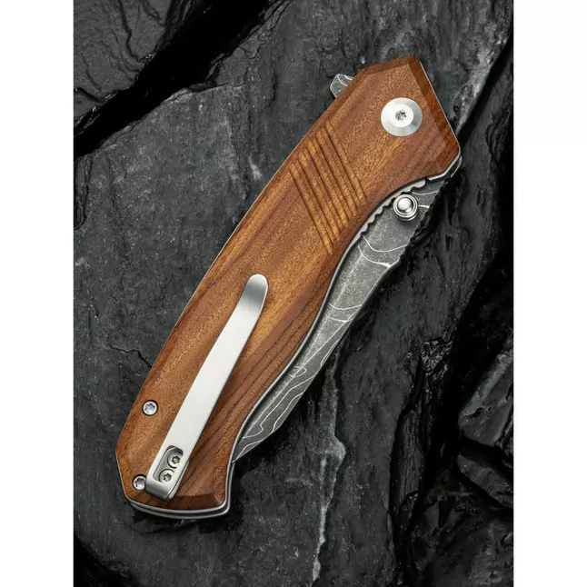 Ніж складаний туристичний Civivi Placoid, (9.3 см) Damascus / Guibourtia Wood — Photo 13