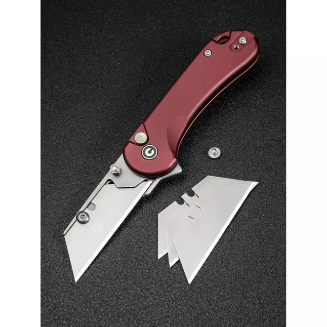 Ніж трапеція складаний кишеньковий Civivi Elementum Utility, (5.8 см) 6Cr13 / Aluminum червоний — Photo 18