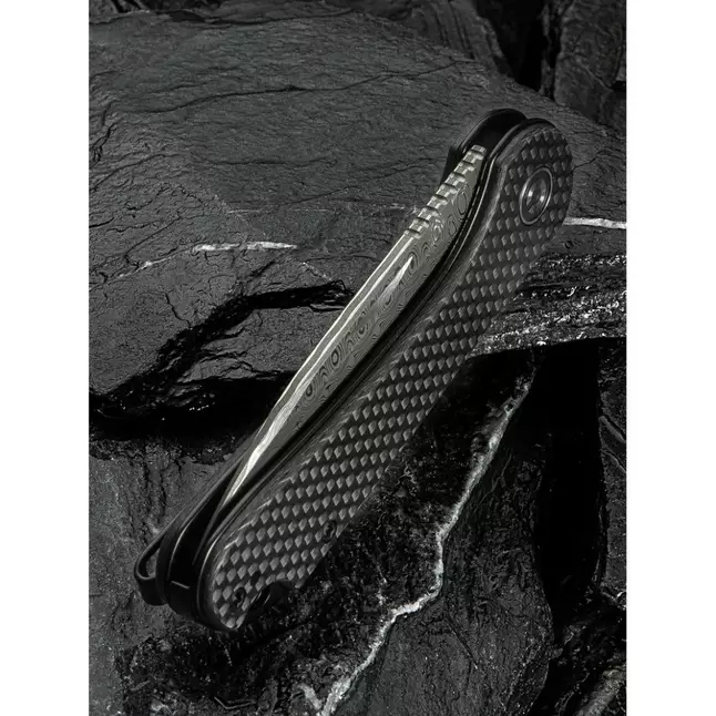 Ніж складаний кишеньковий Civivi Elementum Slip Joint, (7.5 см) Damascus / Carbon Fiber сірий — Photo 14