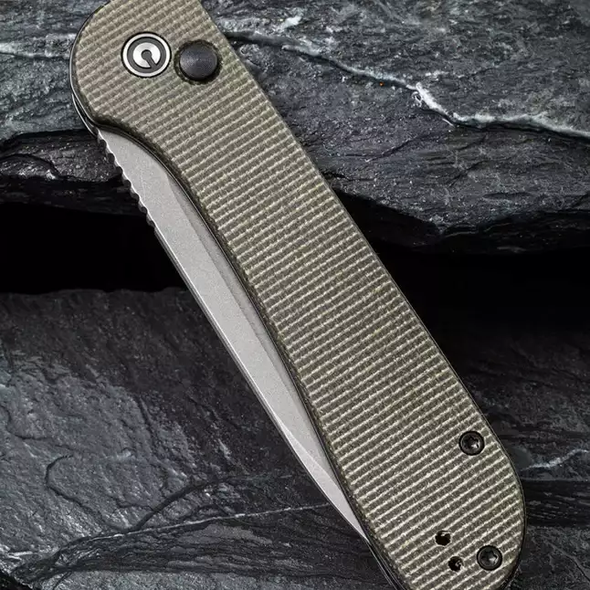 Ніж складаний туристичний Civivi Elementum Pocket, (8.9 см) 14C28N / Micarta сірий — Photo 4