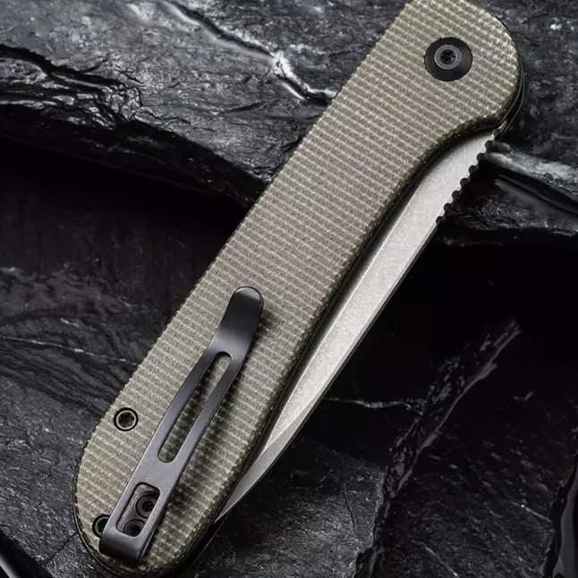 Ніж складаний туристичний Civivi Elementum Pocket, (8.9 см) 14C28N / Micarta сірий — Photo 5