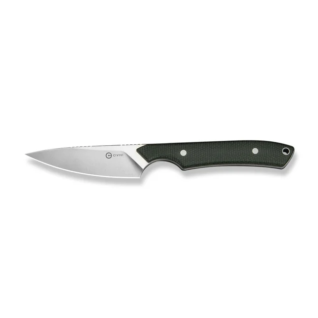 Нож фиксированный карманный Civivi High Grass Field Knife (7,4 см) 14C28N / Micarta зеленый с чехлом — Photo 1