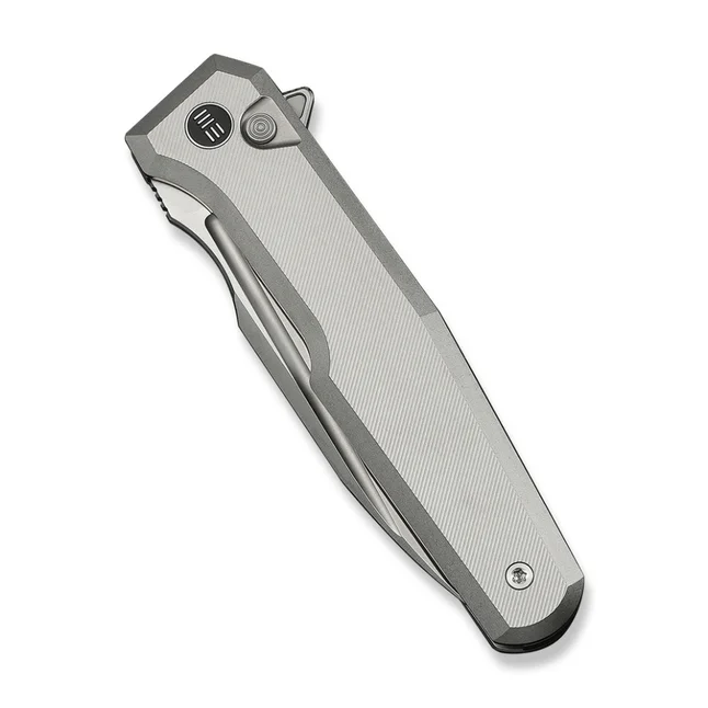 Нож складной туристический Weknife Dressytak (8.6 см) Bohler M390 / Titanium серый — Photo 3