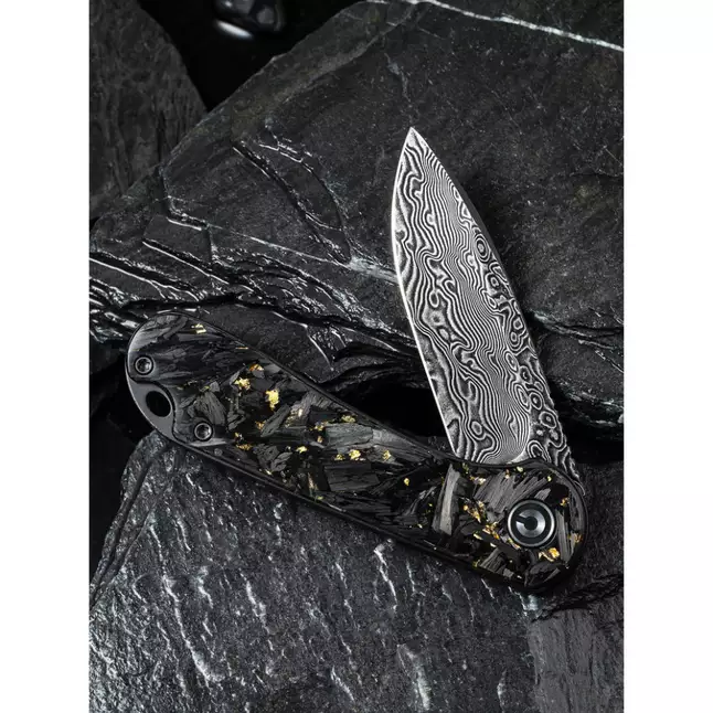 Ніж складаний кишеньковий Civivi Elementum, (7.5 см) Damascus / Carbon Fiber сірий — Photo 10