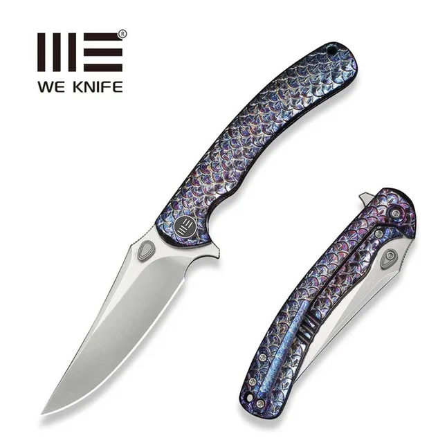 Нож складной туристический Weknife Dracarys, (9.1 см) Böhler M390 / титан 6AL4V пламенный — Photo 9