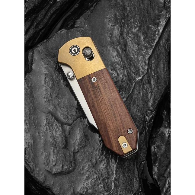 Нож складной карманный Civivi Yonder Clip Point (7.3 см) 14C28N / Wood and Brass натуральный — Photo 10