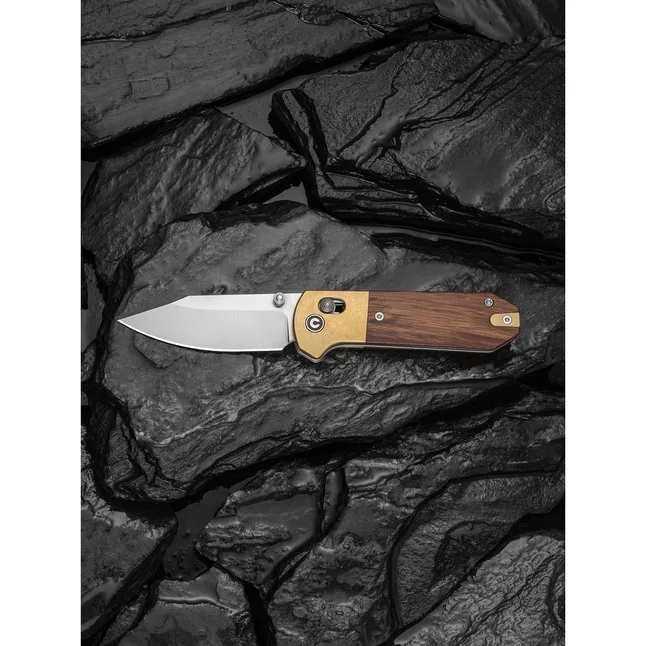 Нож складной карманный Civivi Yonder Clip Point (7.3 см) 14C28N / Wood and Brass натуральный — Photo 11