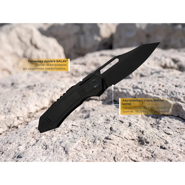 Ніж складаний туристичний Weknife Bogey (9.3 см) Bohler M390 / Titanium чорний — Photo 10