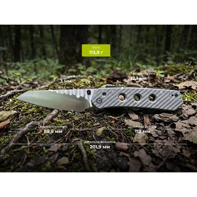 Нож складной туристический Civivi Vision FG, (9 см) Nitro-V / Lexan прозрачный — Photo 10
