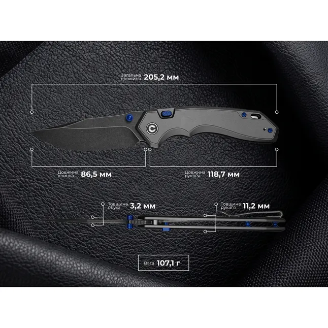 Ніж складаний туристичний Civivi Elite Brova, (8.7 см) CPM S35VN / Aluminum сірий — Photo 10