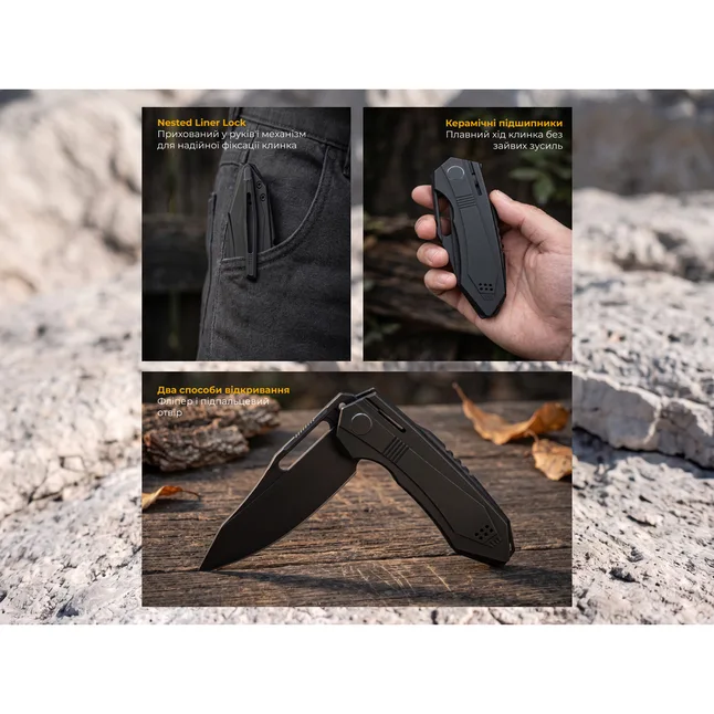 Ніж складаний туристичний Weknife Bogey (9.3 см) Bohler M390 / Titanium чорний — Photo 11