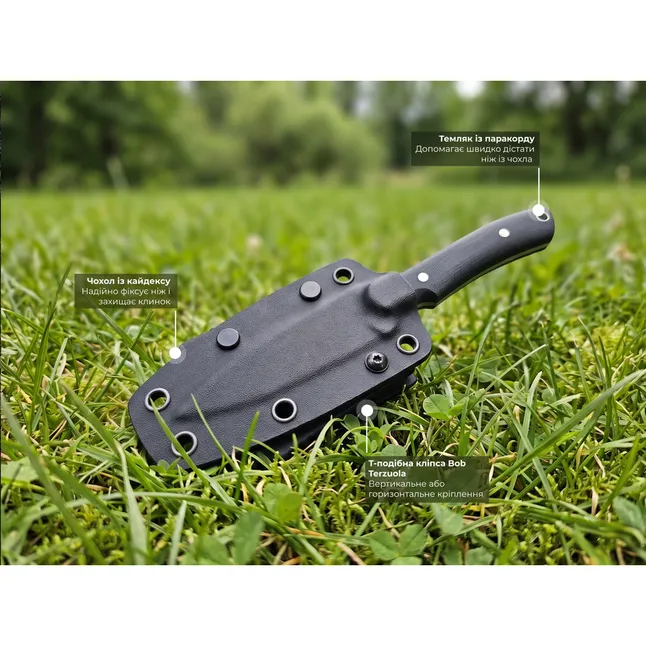 Нож фиксированный карманный Civivi High Grass Field Knife (7,4 см) 14C28N / Micarta зеленый с чехлом — Photo 17