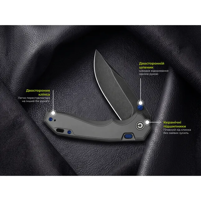 Ніж складаний туристичний Civivi Elite Brova, (8.7 см) CPM S35VN / Aluminum сірий — Photo 11