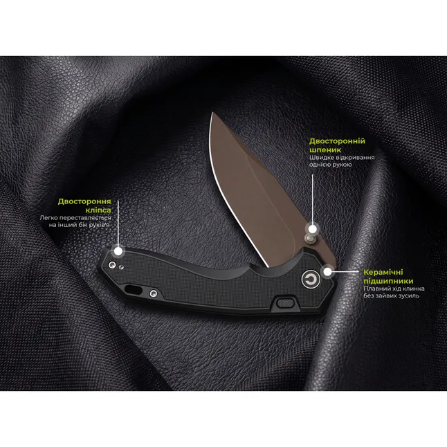 Ніж складаний туристичний Civivi Elite Brova, (8.7 см) CPM S35VN / Aluminum чорний — Photo 11