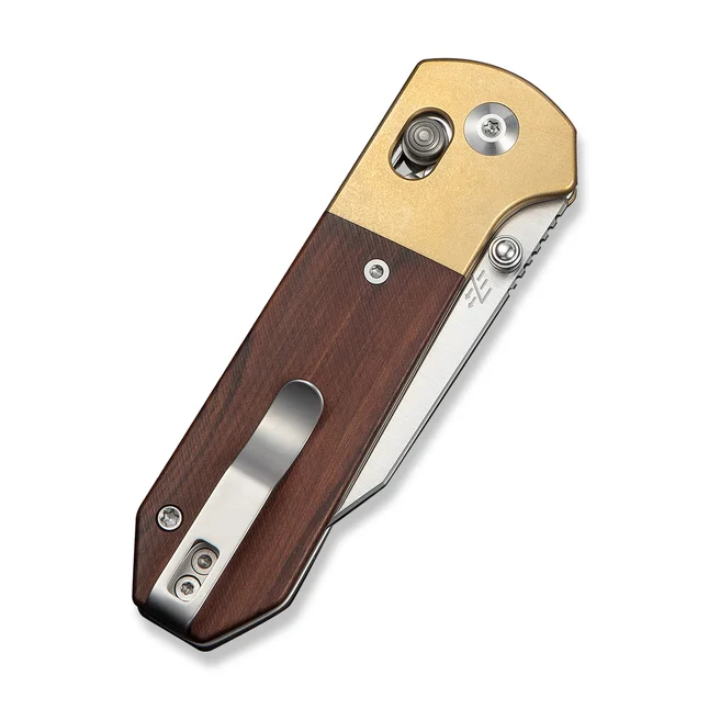 Нож складной карманный Civivi Yonder Clip Point (7.3 см) 14C28N / Wood and Brass натуральный — Photo 4