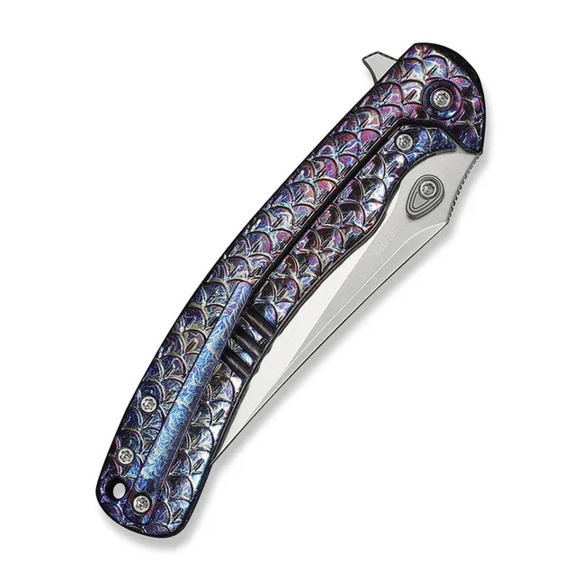 Нож складной туристический Weknife Dracarys, (9.1 см) Böhler M390 / титан 6AL4V пламенный — Photo 4