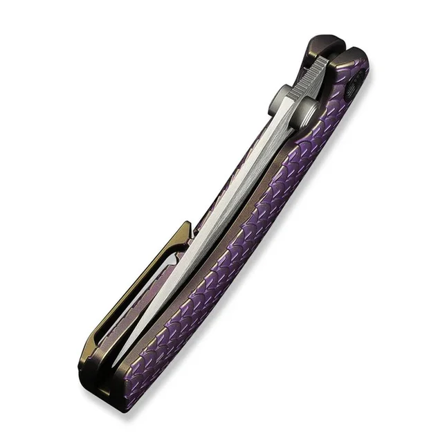 Ніж складаний туристичний Weknife Dracarys, (9.1 см) Böhler M390 / титан 6AL4V фіолетовий/золотий — Photo 6