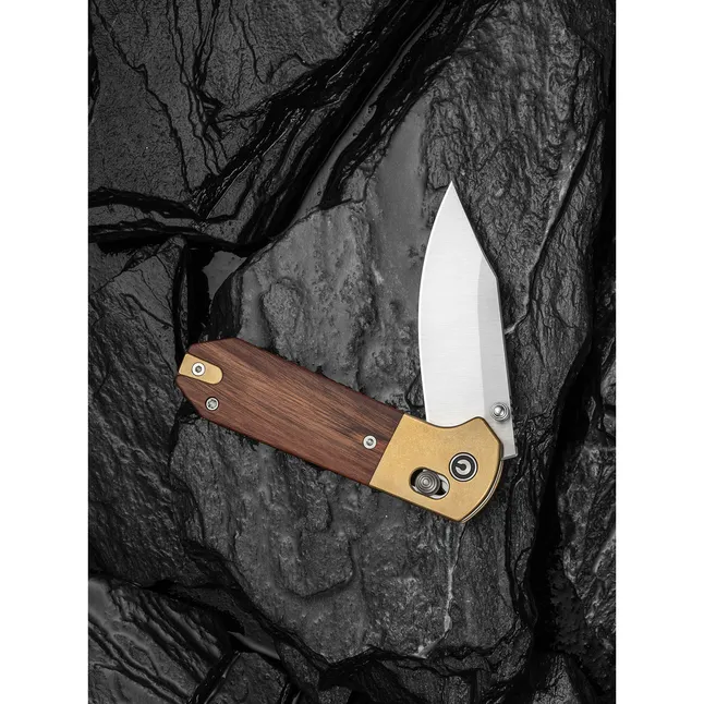 Нож складной карманный Civivi Yonder Clip Point (7.3 см) 14C28N / Wood and Brass натуральный — Photo 9