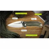 Ніж складаний туристичний Sencut Hyrax, (8.4 см) 9Cr18MoV / G10 сірий — Photo 35