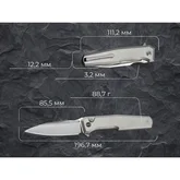 Нож складной туристический Weknife Dressytak (8.6 см) Bohler M390 / Titanium серый — Photo 27