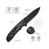 Ніж складаний туристичний Civivi Hyperpulse, (8.9 см) 14C28N / Aluminum чорний — Photo 24