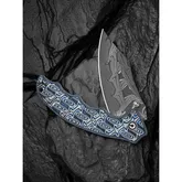 Нож складной туристический Civivi Pentad (8.8 см) Damascus / Micarta синий / белый — Photo 24