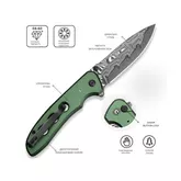 Ніж складаний туристичний Civivi Hyperpulse, (8.9 см) Damascus / Aluminum темно-зелений — Photo 24