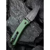 Ніж складаний кишеньковий Civivi Qubit, (7.6 см) Damascus / Aluminum темно-зелений — Photo 28