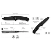 Ніж складаний туристичний Civivi Placoid, (9.3 см) 14C28N / G10 чорний — Photo 23