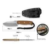 Ніж фіксований мисливський Sencut Toxodon, (11.6 см) 9Cr18MoV / G10 коричневий — Photo 23